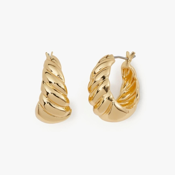 kate spade Jewelry - Kate Spade Gold Twisted Hoop Earrings